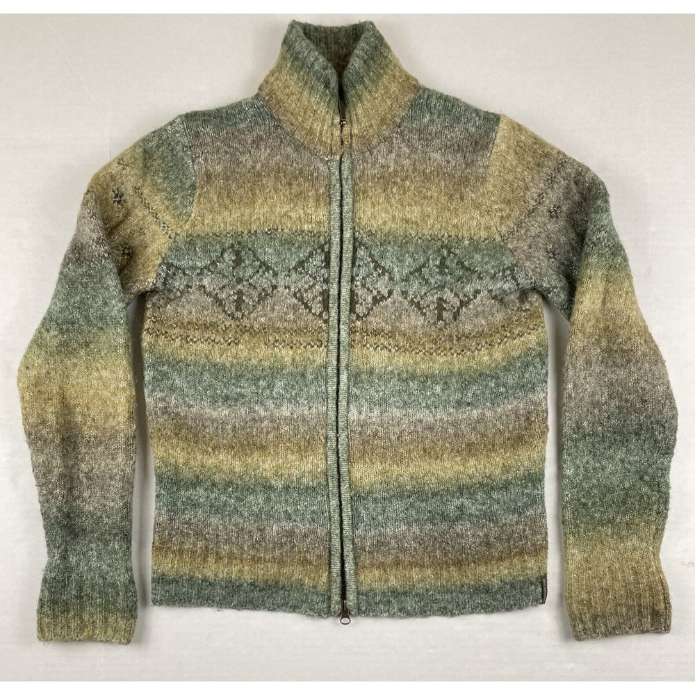 Columbia XCO Full Zip Knit Cardigan Sweater Women’s M Nylon Wool Blend Mock Neck